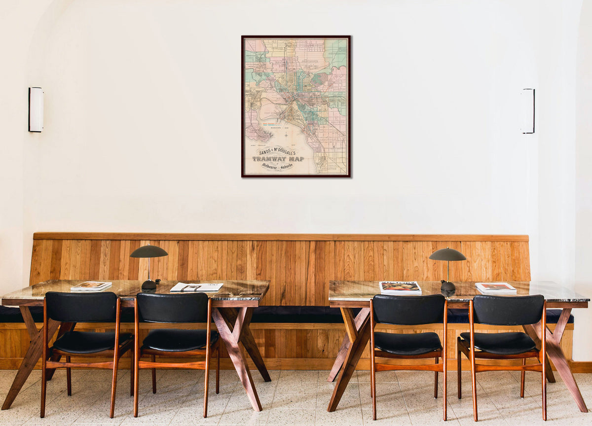 Sands & McDougall's Tramway Map of Melbourne and Suburbs Australia Prints