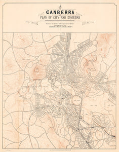 Canberra: Plan of City and Environs, Walter Burley Griffin, 1918