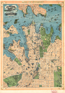 Robinson's Aeroplane Map of Sydney, Port Jackson, NSW