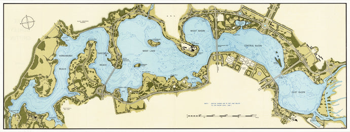 Map of Lake Burley Griffin, 1964