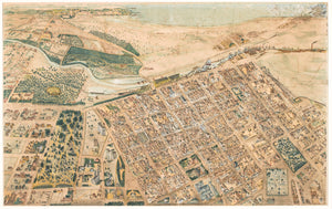 Isometrical Plan of Melbourne & Suburbs in 1866 (colour)