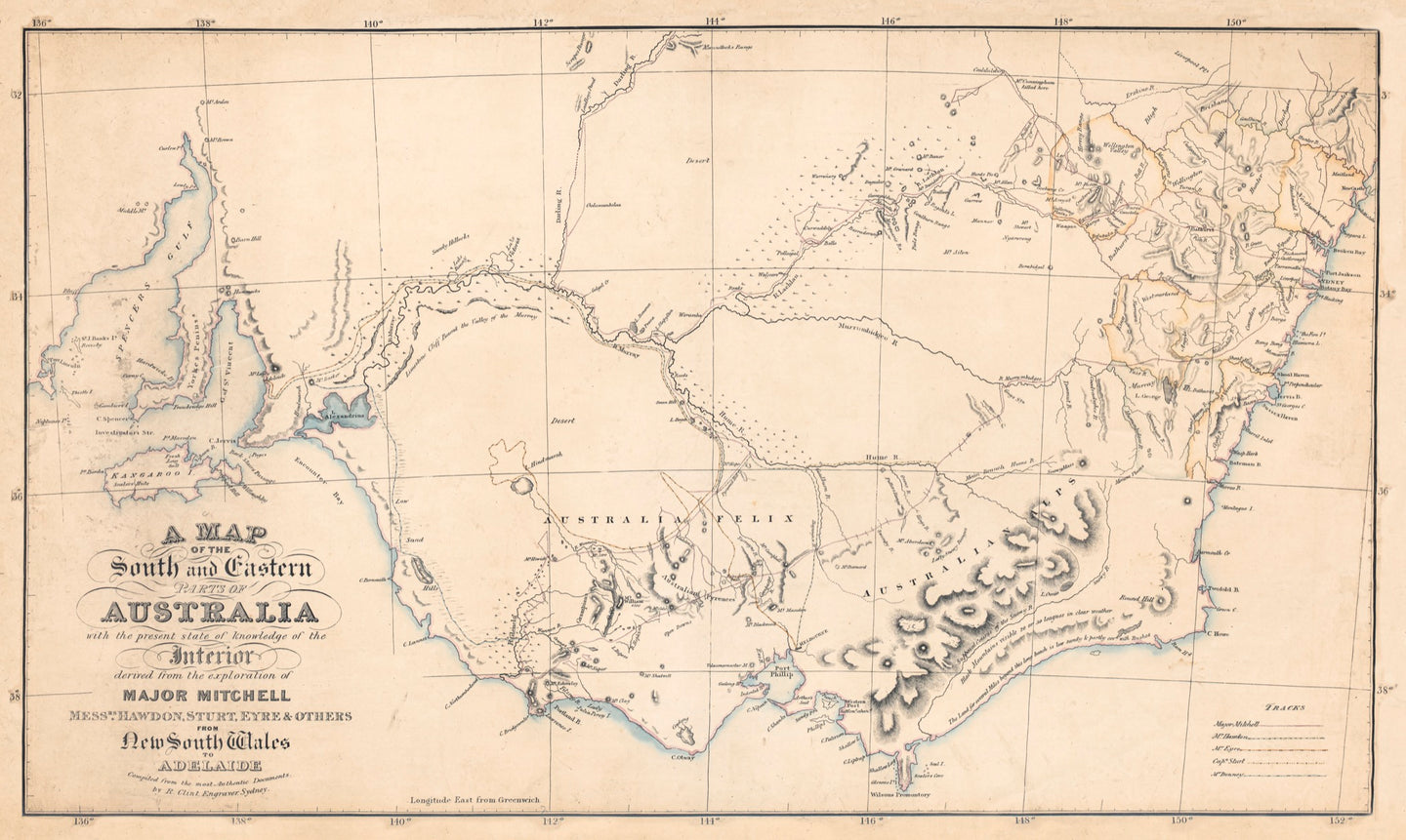 A Map of the South and Eastern parts of Australia... derived from the exploration of Major Mitchell, Hawdon, Sturt, Eyre et al..., 1839