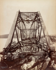 Hawkesbury River Railway Bridge Construction, 1889