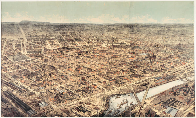 Melbourne 1882 - bird's-eye View