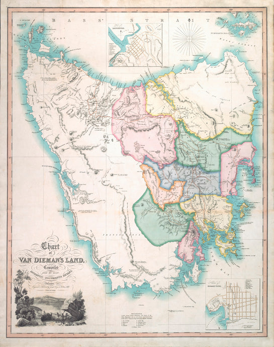Chart of Van Dieman's Land, Compiled from the most Authentic Documents Extant. London, 1833