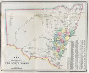 Map Shewing the Roads & Distances in New South Wales