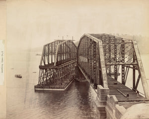 Hawkesbury River Railway Bridge Construction, 1889