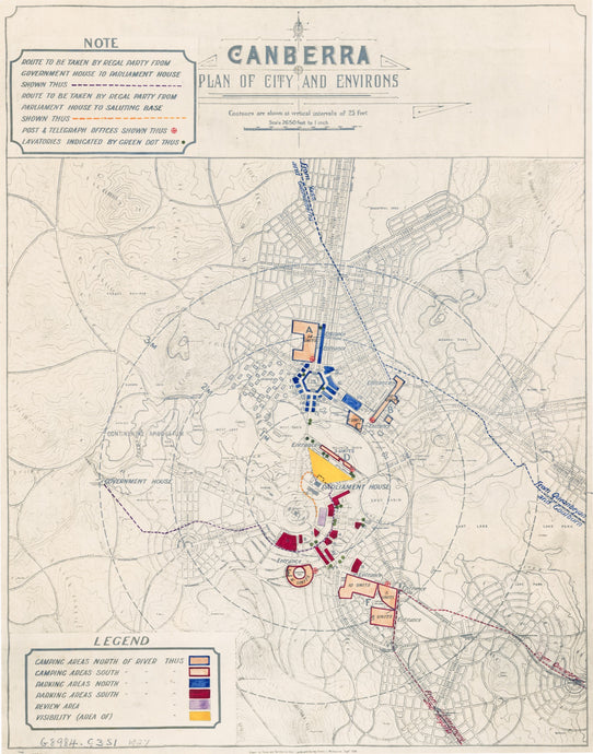 Canberra: Plan of City and Environs, 1927