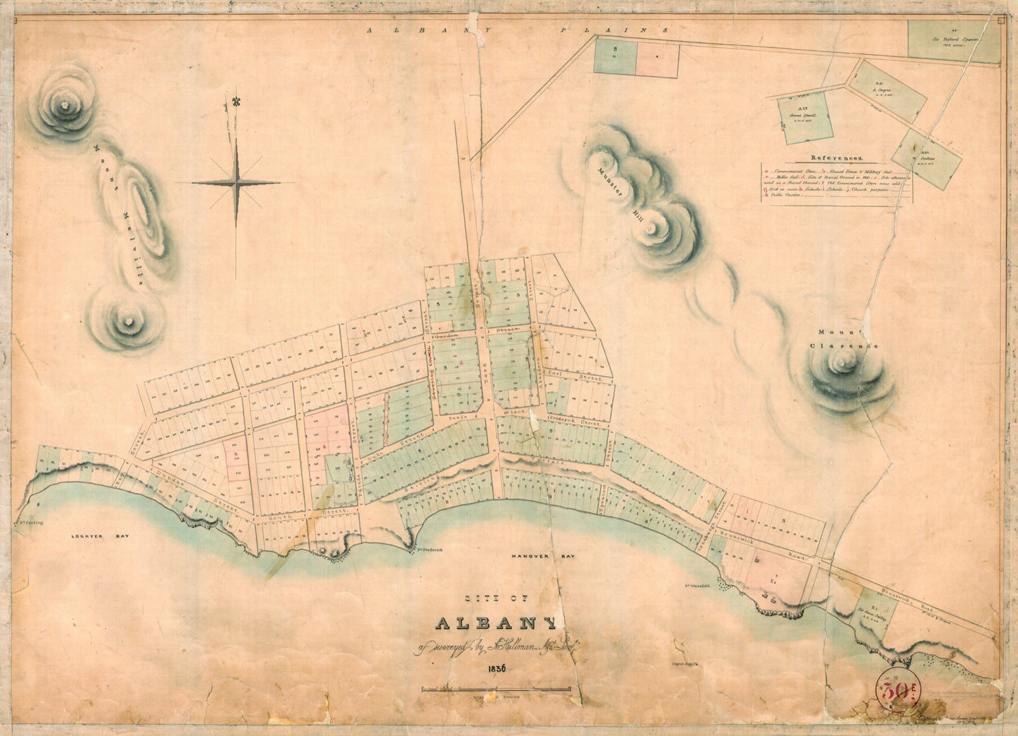 Site of Albany as surveyed by A. Hillman, Assistant Surveyor