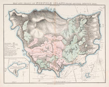 Load image into Gallery viewer, Map and Chart of Norfolk Island from Actual Survey, 1840