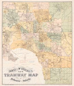 Sands & McDougall's New Tramway Map of Melbourne and Suburbs