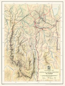 Topographic Map of Australian Capital Territory and Environs