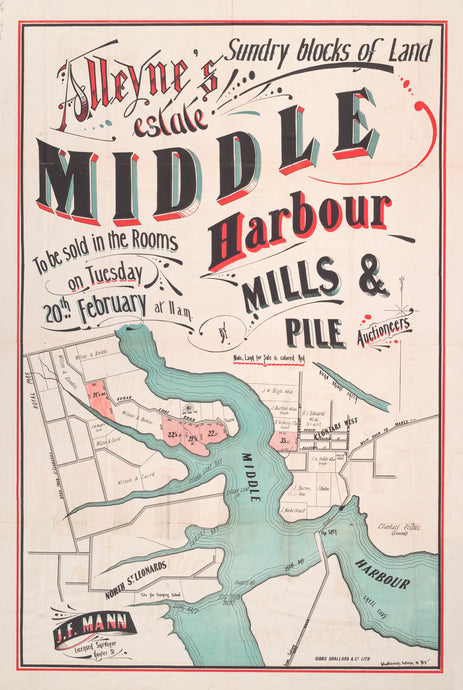 Alleyne's Estate - Middle Harbour, 1883