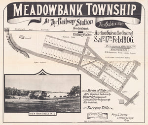 Meadowbank Township at the Railway Station - first subdivision