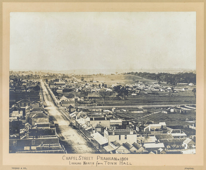 Chapel Street Prahran, Looking North from Town Hall, 1864