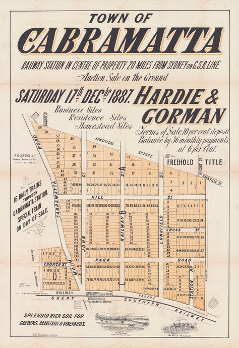 Town of Cabramatta - railway station in centre of property 20 miles from Sydney