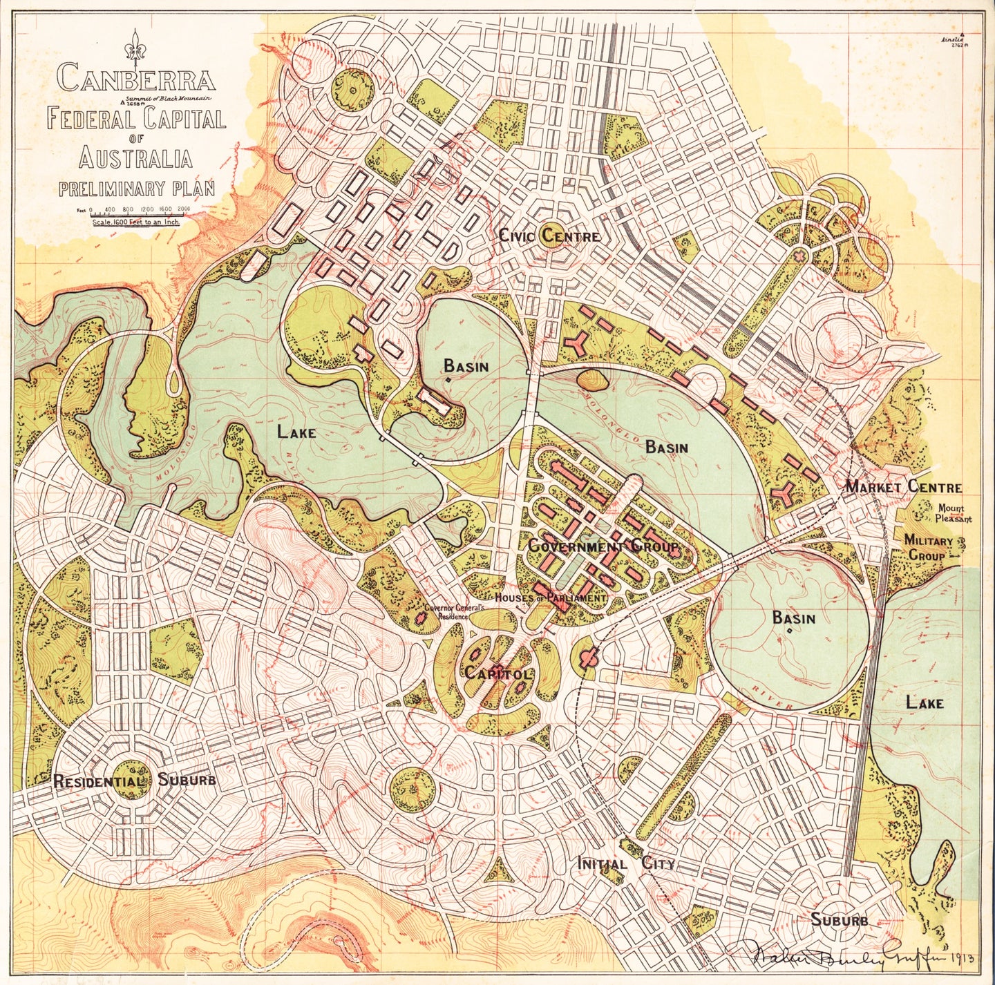 Canberra, Federal Capital of Australia: Preliminary Plan, 1913