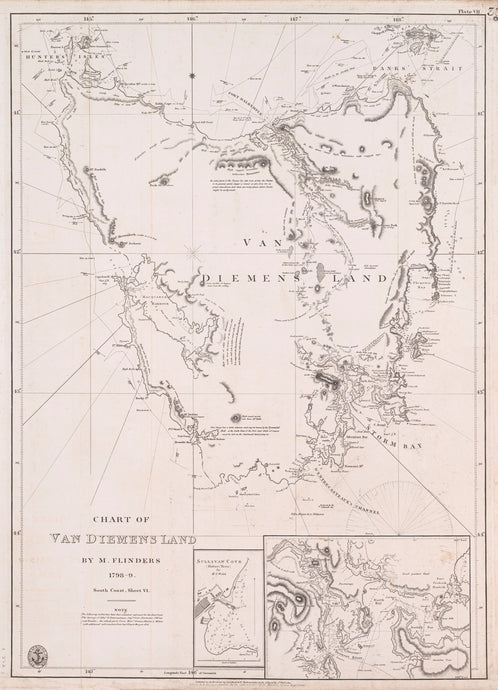 Chart of Van Diemens Land by M. Flinders 1798-9