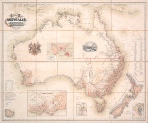 Australia & Tasmania or Van Diemen's Land, shewing the British Colonies, 1857