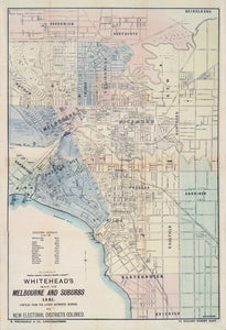 Whitehead's Map of Melbourne & Suburbs