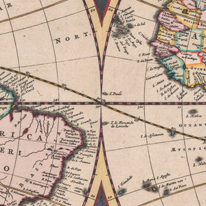 'New Map of the World' (Nieuwe werelt kaert ) Plate 1 from 'The Sea Atlas of the Water World' (De zee-atlas ofte water-wereld)