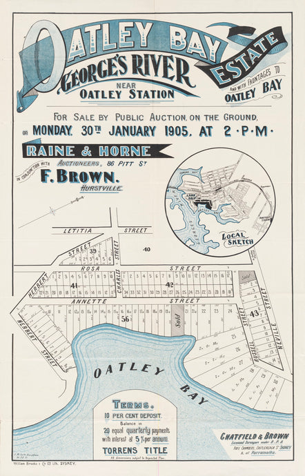 Oatley Bay Estate Georges River near Oatley Station, and with frontages to Oatley Bay