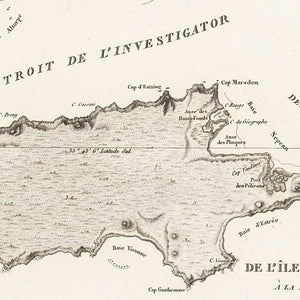 Plan de L'Île des Kanguroos à la Nouvelle Holland (Map of Kangaroo Island)