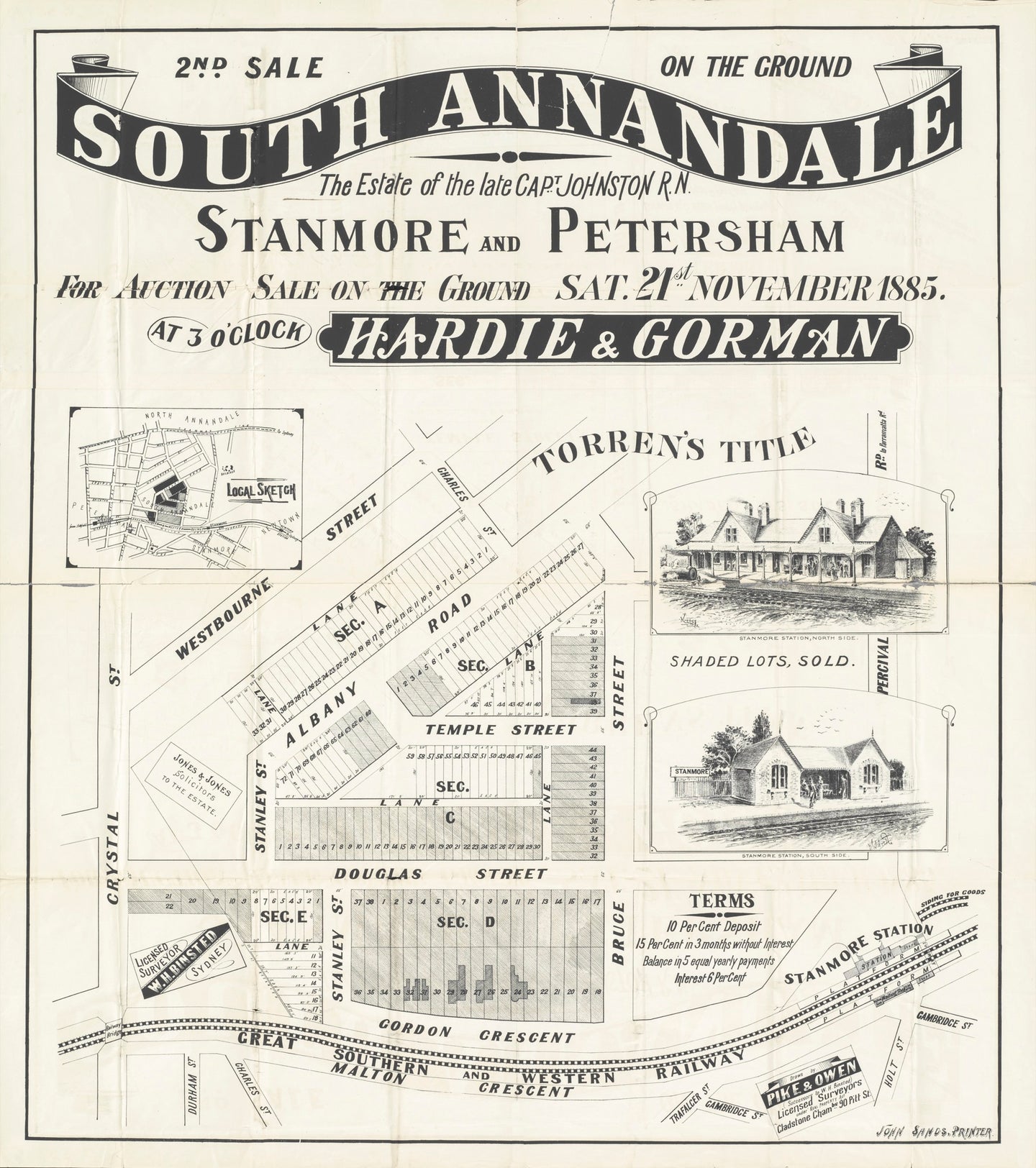 South Annandale - The Estate of the late Captn Johnston R.N. - Stanmore and Petersham