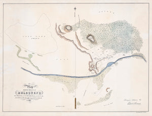 Map Shewing the Site of Melbourne and the position of the Huts & Buildings previous to the foundation of the Township by Sir Richard Bourke, in 1837