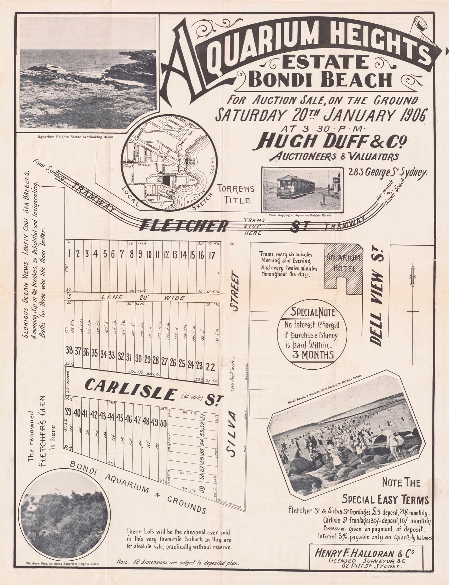 Aquarium Heights Estate Bondi Beach, 1906