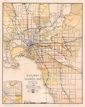 Load image into Gallery viewer, Rail &amp; Tramway Map of Melbourne &amp; Suburbs