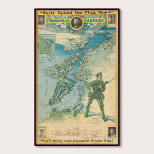 Anzac recruiting poster: Dardanelles Campaign - 'Rally Round the Flag, Boys!' ...