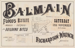 Balmain: Flood's Estate - Houses, Cottages, and Building Sites, 1898