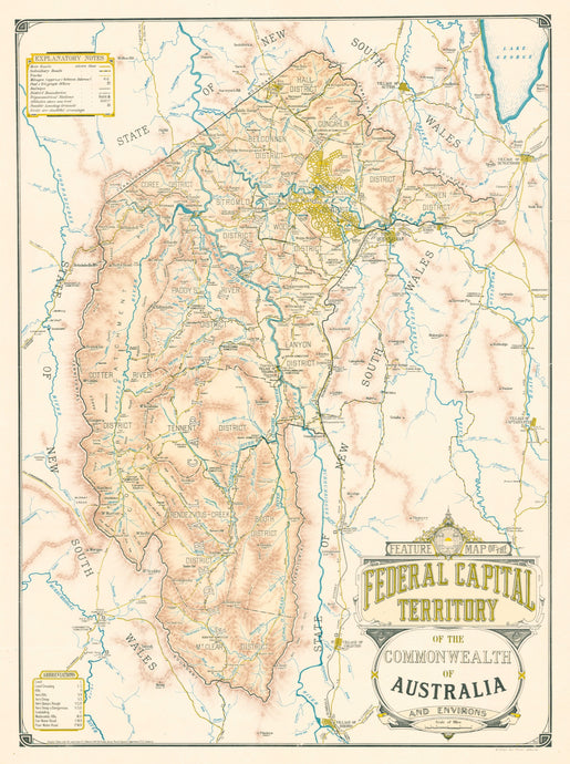 Feature Map of the Federal Capital Territory of the Commonwealth of Australia