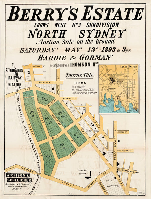 Berry's Estate, North Sydney, 1893