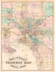 Sands & McDougall's Tramway Map of Melbourne and Suburbs