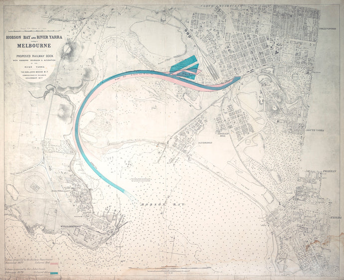 Hobson Bay and River Yarra leading to Melbourne - Proposed Railway Dock
