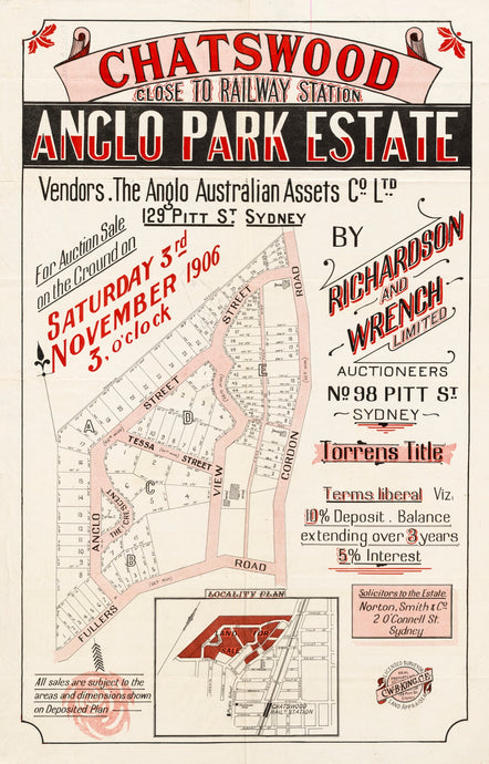 Chatswood Anglo Park Estate, close to railway station, 1906